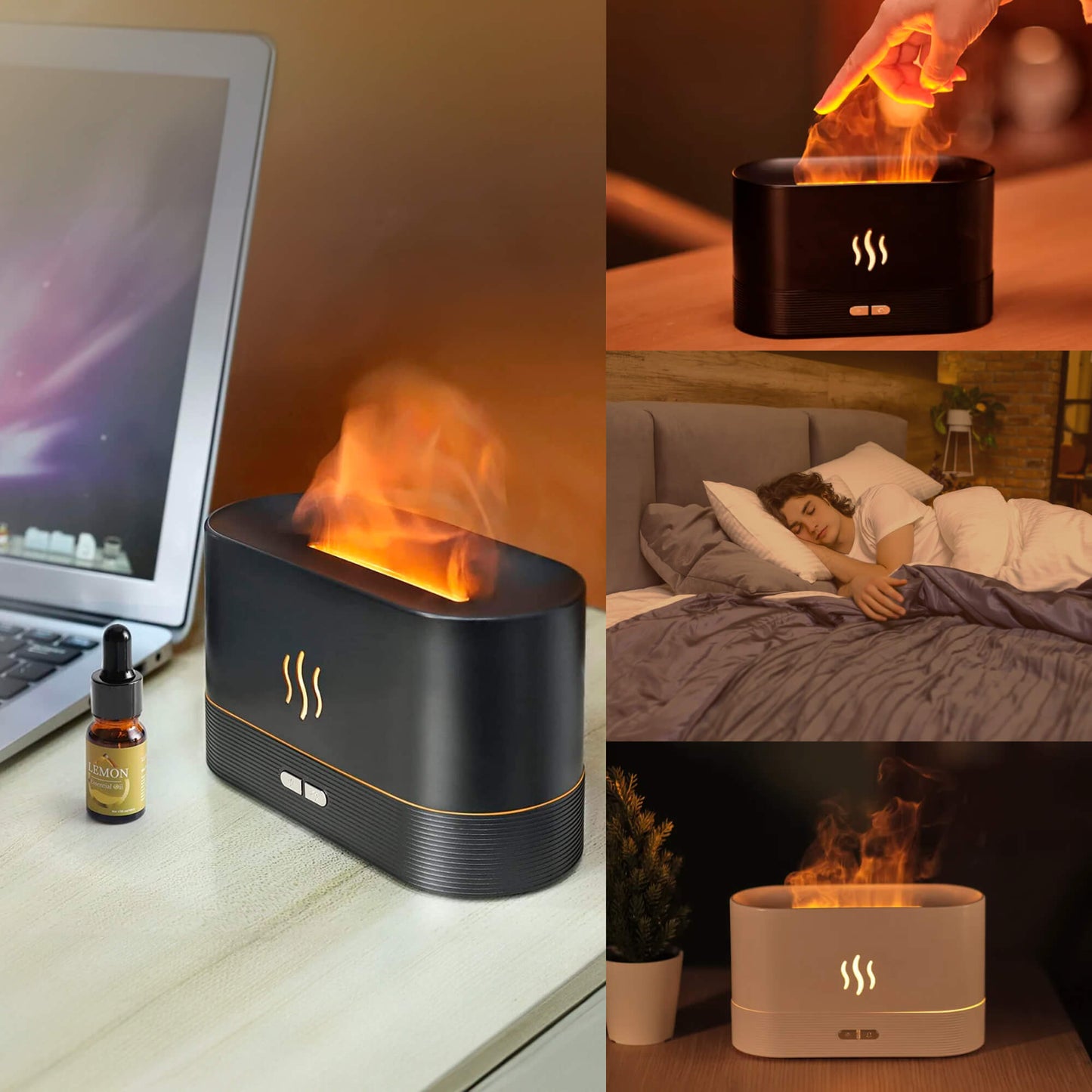 Flammendiffusor mit Aroma und Licht