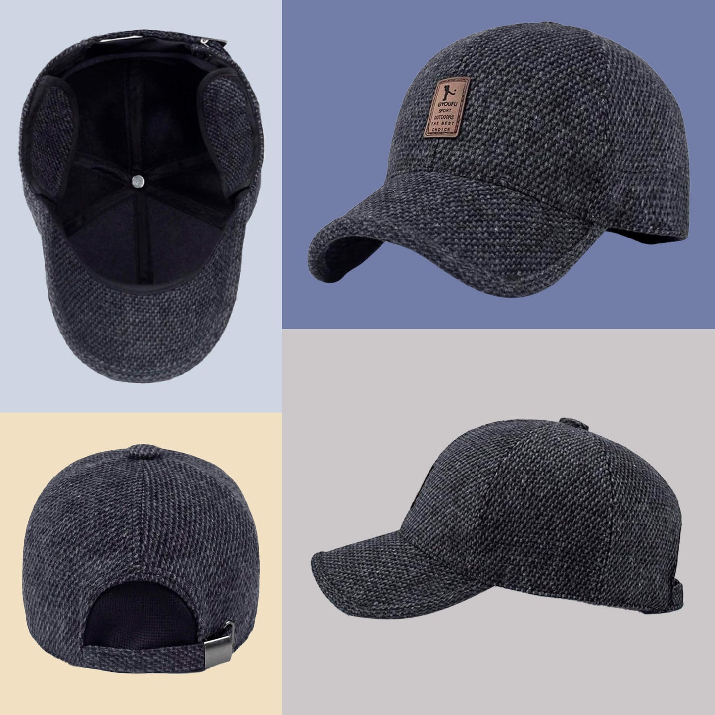 Warme Winter-Baseballmütze mit Ohrenschützern