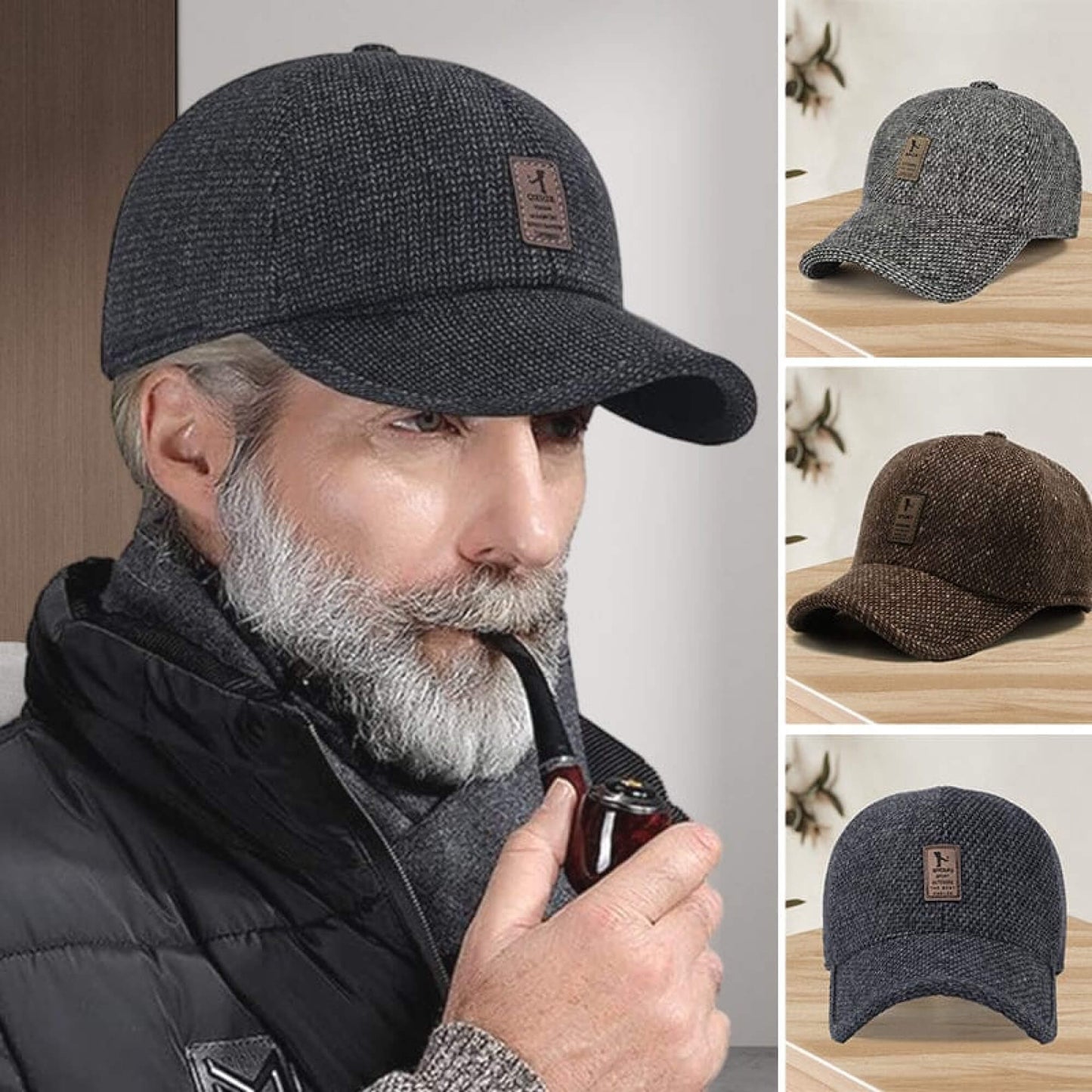 Warme Winter-Baseballmütze mit Ohrenschützern