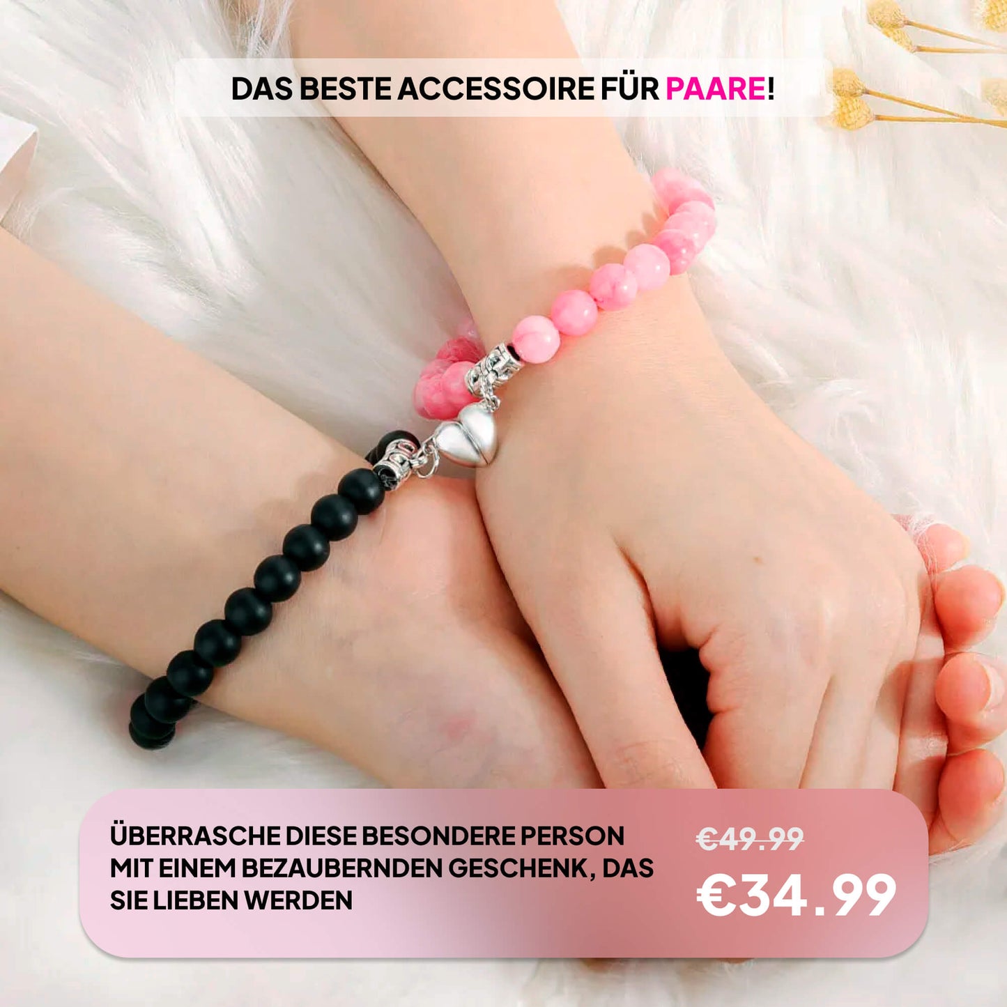 Ewiges Herz-Paarmanschette: Ein Zeichen der Liebe und Freundschaft aus Naturstein