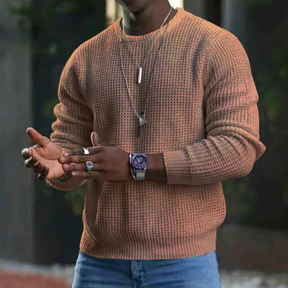 Darius Herren Langarm Rundhals-Pullover