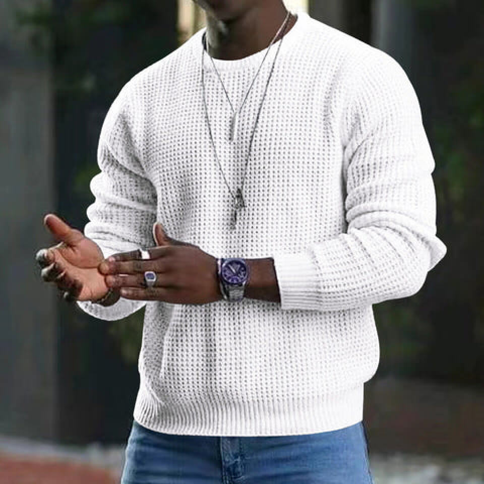 Darius Herren Langarm Rundhals-Pullover