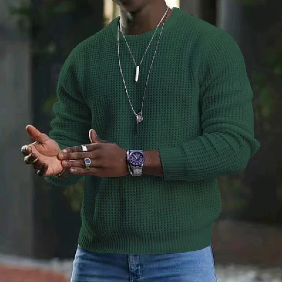 Darius Herren Langarm Rundhals-Pullover