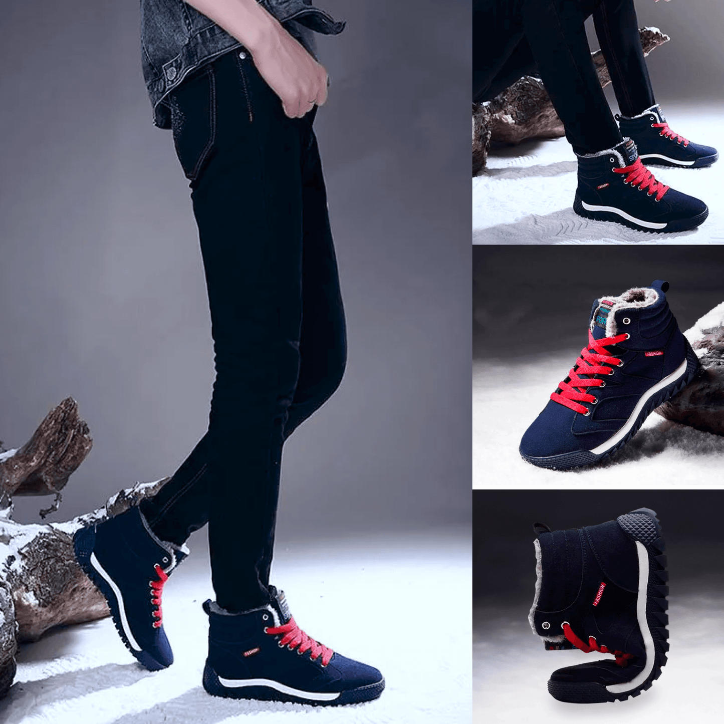 Herren Winterschuhe Warm Gefüttert Schneestiefel