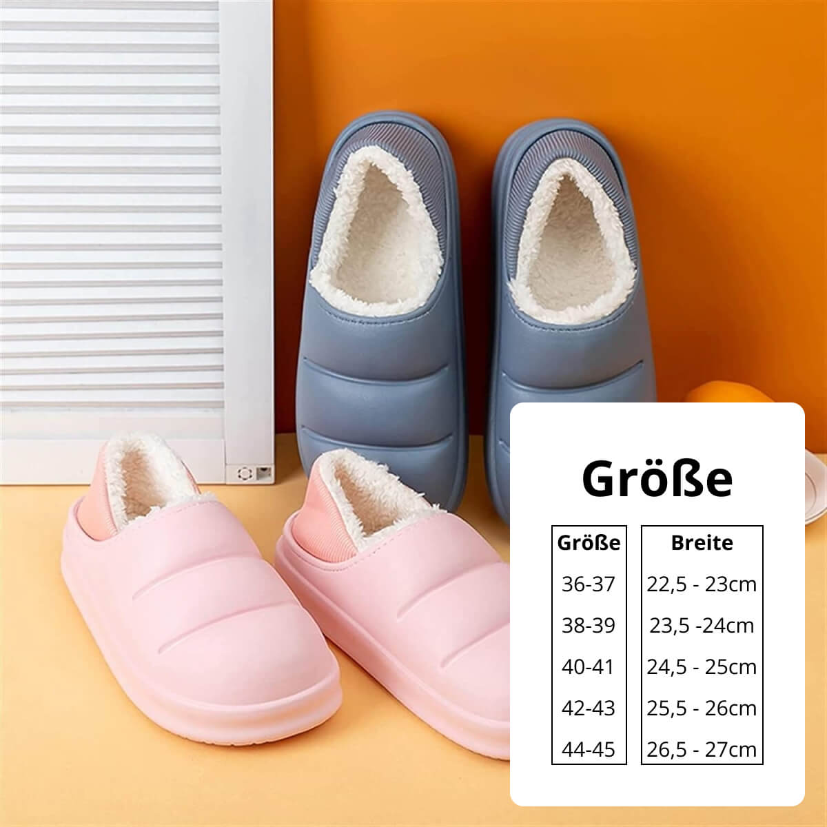 Winter-Lederschlappen für Frauen, warme, plüschgefütterte, wasserdichte Hausschuhe, dicke Innensohlen-Fußbekleidung, solide rutschfeste Pärchensandalen