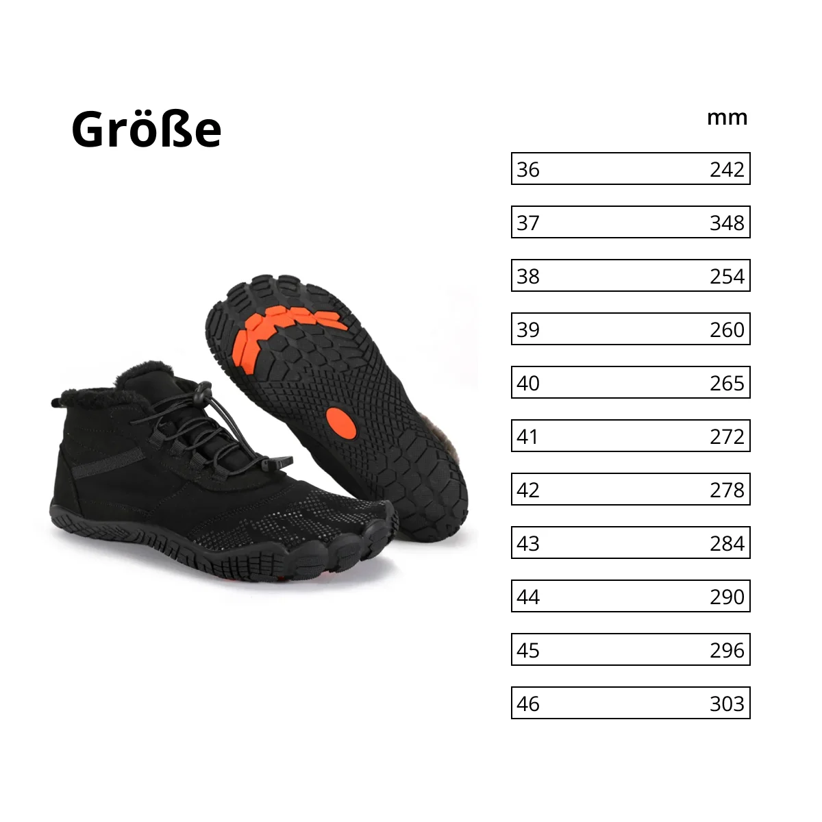 Winterstiefel Warme hochknöchelige Barfußschuhe für Männer und Frauen – Ideal zum Wandern, Klettern und Arbeiten